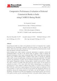 Pdf Comparative Performance Evaluation Of Selected Commercial Banks In India Using Camels Rating Model