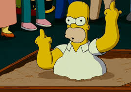 A gesture done towards someone who does or says something very stupid or ridiclous. The Double Middle Finger Up Down Thing Whilew The Makers Of This Episode Have Quicksand Fetish At The Same Time The Simpsons Know Your Meme