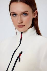 MAXIMILLIAN White Color 3-Pocket Zippered Women's Fleece