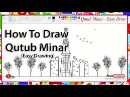 How To Draw Qutub Minar Easy Drawing L Learnbyarts Youtube Easy Drawings Drawings Draw