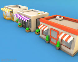Low Poly City Buildings Package Download 3d Model Low Poly Lab City Cartoon Low Poly City Buildings
