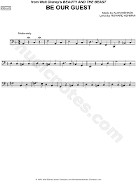 Be Our Guest From Beauty And The Beast Sheet Music Cello Solo In F Major Download Print Sheet Music Cello Cello Music