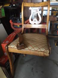 Hairline cracks, chips or gouges are common on wooden chair legs as feet scuff the bottoms or the chairs knock against walls, floors and table legs. Broken Chair Leg And Frame Repair Carriage House Renovations Facebook