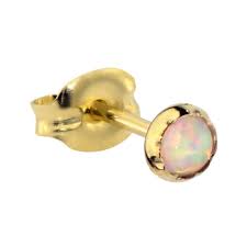Discover jewelry and earrings for a tragus piercing. Tragus Earring Cartilage Earring 14k Solid Yellow Rose Gold Filled 3mm White Opal Sampson