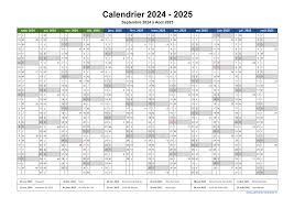 Calendrier 2024-2025 à imprimer