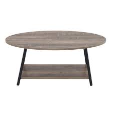 Low, round metal frame coffee table. Household Essentials Oval 2 Tier Coffee Table Ashwood Overstock 28127906