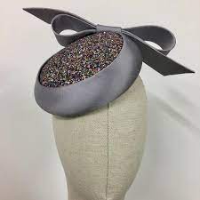 Grey Silk Shantung Beret Percher With Insert Panel Of Sparkling Paillettes From Uk Milliner Dillon Wallwork Elegant Hats Beautiful Hats Millinery Hats