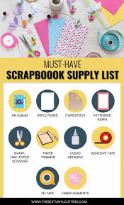 Our Handy Essential And Must Have Scrapbooking Supplies List For All The Supplies You Wi Scrapbooking Supplies List Scrapbook Supplies Diy Scrapbook Layouts