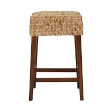 Beige & white woven rattan backless counter stool will give your kitchen or patio the c. Home Decorators Collection Walnut Finish Backless Counter Stool With Woven Seat 16 14 In W X 25 2 In H St1808244 Nwal The Home Depot