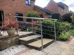 Standard single post flat bar top hand rail 1 or 2 step railing for stairs steel handrail with hardware! The Handrail People Supplying And Installing Outdoor Handrails