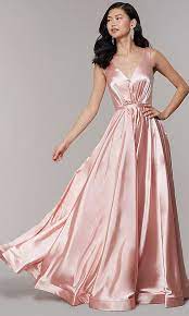 Earn up to 10% cash back. Formal Long Satin Prom Dress In Blush Pink Prom Dresses With Pockets Pink Formal Dresses Backless Prom Dresses
