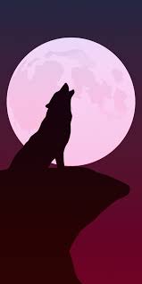 Howling Wolf Silhouette Minimalist Art Wallpaper Art Wallpaper Art Minimalist Art