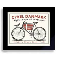 Danish Decor Bicycle Art Denmark Art Copenhagen Bike Art Cycling Art Bicyclist Art Bike Enthusiast Danmark Flag Bike Rider Copenhagen Bike Fahrradkunst Fahrrad Kunst