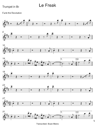 Free sheet music for flute. 27 Le Freak Trumpet In Bb Echecs Ouverture Echecs