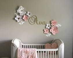 Check spelling or type a new query. Set Of 10 Paper Wall Flowers In Blush And White Gold Center In White Flowers With White Leaf Stems Thi Baby Girl Room Girl Nursery Themes Baby Girls Nursery