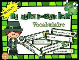 La Saint Patrick Vocabulaire Free Word Wall March Speech Activities St Patrick