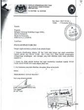 Dengan segala hormatnya perkara di atas dirujuk. Surat Penghargaan 2012