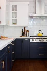 Navy And White Two Tone Kitchen Cabinets Kitchen Interior Kitchen Cabinetry Kitchen Inspirations