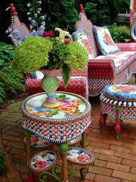 Pin By Samantha Brown On Quirky Colourful Gardens Bohemian Outdoor Furniture Metal Patio Furniture Boho Decor