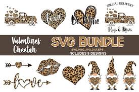Descarga en fuente de iconos o svg. Valentines Day Cheetah Print Svg Bundle Valentines Svg 417282 Cut Files Design Bundles