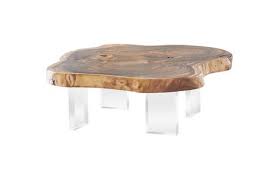 Floating Coffee Table With Acrylic Legs Chamcha Wood Natural Size Varies In 2020 Cool Coffee Tables Table Coffee Table Design