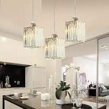 Vintage Led Crystal Pendant Lights For Kitchen Island Bar Coffee Dining Table Bedroom Nordic Loft Cord Crystal Living Room Light Crystal Pendant Lighting Lights Over Dining Table Living Room Lighting