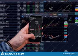 businessman trading exchange board data on mobile screen