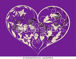Maybe you would like to learn more about one of these? Heart Made Of Flowers And Leaves Heart Twisted From White And Dark Leaves And Flowers On A Purple Background Illustration Canstock