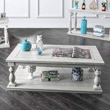 Free delivery and returns on ebay plus items for plus members. Cm4520c Arlington Antique White Finish Wood Rustic Style Coffee Table