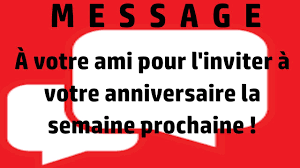 Check spelling or type a new query. Message To Your Friend In French For Inviting Him Her On Your Birthday Next Week Youtube
