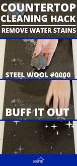 Remove Hard Water Stains And Rings From Quartz Using Steel Wool We Ll Try Using Steel Wool 0 Hard Water Stain Remover Hard Water Stains Remove Water Stains