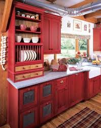 red kitchen cabinets