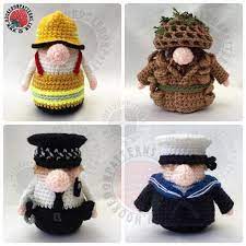 Crochet Pattern Outfits For Gonk Heroes Fireman Policeman Etsy Crochet Patterns Crochet Crochet Dolls