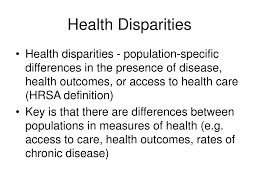 Stuart kinlough/getty images the term health disparities refers to the differences in health and health care access among members of different population. Ppt Disparities In Health Powerpoint Presentation Free Download Id 5597907