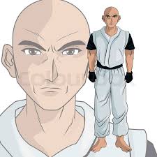 Man boy young anime manga comic cartoon fight icon. Black wh