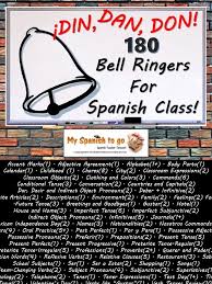 180 Bell Ringers In This Power Point For Topics That Span High School Spanish Levels 1 2 3 And 4 Bell Ringers High School Spanish Spanish Learning Activities