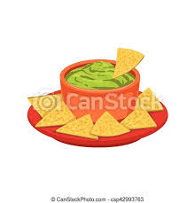 Tortilla chip illustrations & vectors. Nachos Chips With Guacamole Traditional Mexican Cuisine Dish Food Item From Cafe Menu Vector Illustration Part Of Collection Canstock