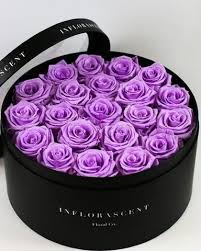 They will send us a box of fruit. The Infinity Ring Roses That Last A Year Luxury Flowers Purple Roses Flower Box Gift
