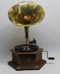 Sekizgen Oymali Ahsap Gramofon M007 Ahsap Evler Dekor Mumluklar