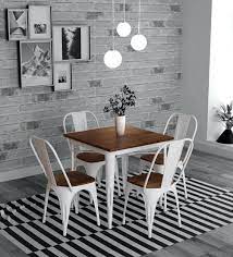 Our table and 4 chairs look fabulous in any modern home. Buy Novo 4 Seater Dining Set In White Colour Bohemiana By Pepperfry Online Industrial 4 Seater Dining Sets Dining Furniture Pepperfry Product