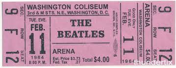 1 Beatles Vintage Unused Full Concert Ticket 1964 Washington D C Pnk Laminated Concert Tickets Beatles Vintage The Beatles