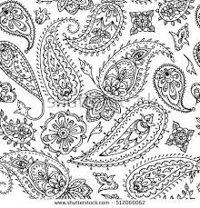 Black And White Paisley Pattern Vector Seamless Indian Paisley Pattern Black And White Illustration For Coloring Book Paisley Drawing Paisley Pattern Indian Henna Designs