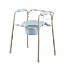 Medline Folding Steel Bedside Commode With Microban Mds89664kdmbh The Home Depot Bedside Commode Toilet Commode Commode