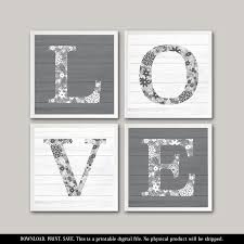 Love Letters Wall Decor Floral Letter Print Set Of 4 Framed Etsy In 2020 Letter Wall Decor Letter Wall Art Letter Wall