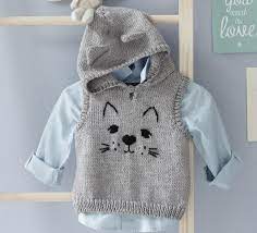 voici le pull qui fera paraitre bebe pour un vrai petit chaton beaucoup de douceur et de chaleur avec modele tricot bebe tricot layette modele tricot layette