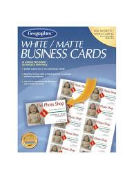 With so many options to choose from, business cards can be customized to fit your company's brand. Geographics Inkjet Laser Print Business Card 3 12 X 2 65 Lb Basis Weight Matte 100 Pack White Office Depot