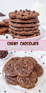 Chewy Chocolate Brownie Cookies These Chewy Brownie Cookies Are Made With Two Differen Easy Cookie Recipes Chewy Chocolate Brownies Chocolate Brownie Cookies