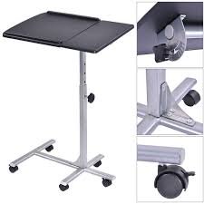 Adjustable Angle Height Rolling Laptop Table Bed Table Home Office Furniture Desk