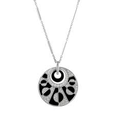 Buy, sell, empty your wardrobe on our website. Bvlgari Intarsio 18k White Gold Diamond Pave And Onyx Pendant Necklace White Gold Diamonds Pave Diamonds White Gold