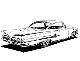 Easy car print outs for. 1960 Chevrolet Impala Sharpie Marker By Jim Porterfield Art Cars Cars Coloring Pages Car Drawing Pencil